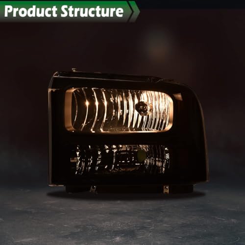 Image of GRAND ORANGE Headlights Fit 1999-2004 Ford F250 F350 F450 F550 Super Duty