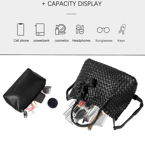 Image of Woven Tote Bag for Women, Hobo Bag for Work, Large Beach Travel Handbags and Purses, Retro Shoulder Bag, Shopping Bag