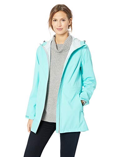Amazon Essentials Women's Waterproof Rain Jacket, Aqua, Medium