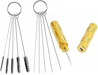 Abest - Set zur Reinigung und Reparatur von Airbrush-Pistolen, mit Bürsten und Nadeln aus rostfreiem Edelstahl, 3 Teile
