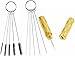 Abest Kit de 3 accessoires de rechange pour le nettoyage d'aérographe - brosses et aiguilles en acier inoxydable