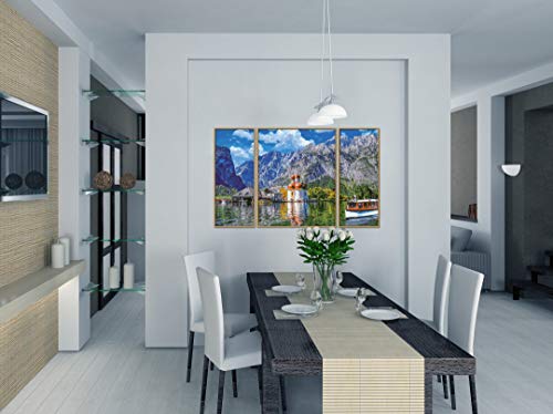 Schipper 609260841 Malen nach Zahlen - St. Bartholomä am Königssee - Bilder malen für Erwachsene, inklusive Pinsel und Acrylfarben, Triptychon, 50 x 80 cm – Bild 6