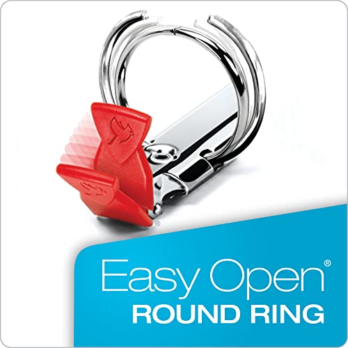 Cardinal 3 Ring Binder, 2 Inch Premier Easy Open Binder, One-Touch Locking Round Rings, Heavy-Duty Covers, 425-Sheet Capacity, Red With Label Holder (18838Cb) #TOP1