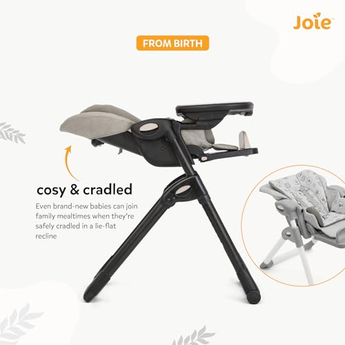 Image of Joie Mimzy Recline Customisable High Chair to Table Chair - Baby Feeding High Chair with 5 Adjustable Recline, 7 Height Positions, 5-Point Harness, 3 Footrest Heights (Birth to 15 Kg)