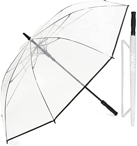 BAGAIL Golf Umbrella 68/62/58 Inch Large Oversize Double Canopy Vented Automatic Open Stick Umbrellas for Men and Women (Clear, 62in)
