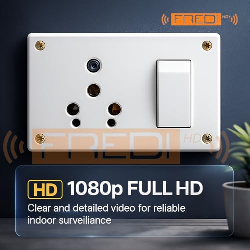 Image of FREDI HD PLUS WiFi Hidden Camera Switch Socket 1080P | Home Security Camera with Mobile Live View App | 32GB Storage Support | Loop Recording | 24x7 AC Powered Indoor Camera