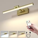TOPPORTED Picture Light Battery Operated,‎15.7 Inch Dimmable Art Lights for Paintings Wireless,3CCT Rechargeable Picture Lights for Wall,Light Over Picture Frame for Gallery,Bedroom,Hallway with Timer