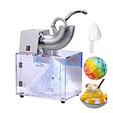 SNICE Snow Cone Ice Crusher Machine ETL Plug Stainless Steel with Acrylic Storage Box Dual Blades Snowflake Ice Machine Commercial or Homeuse Party Ice Shaver