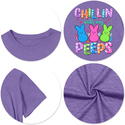 Image of LAZYCHILD Women Easter Teacher Shirts: Funny Treat All with Kindness T-Shirt Bunny Rabbit Tee Tops