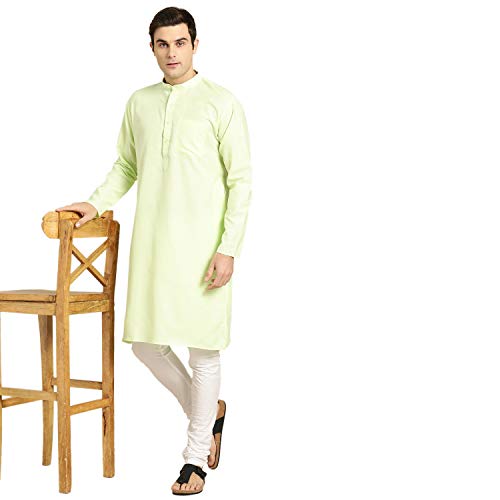 Image of SOJANYA Men's Cotton Straight Fit Casual(Since 1958 Solid Kurta Crafted for Elegance