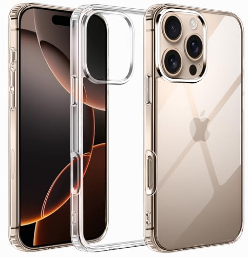 Image of Amozo for iPhone 16 Pro Back Case Cover |Ultra Hybrid Camera and Drop Protection Back Case Cover for iPhone 16 Pro - (Polycarbonate|Clear)