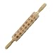 Produktbild Jaminy Teigroller mit Prägung Weihnachten Elch Mustern Prägerolle Holz Backzubehör Stabil & langlebig (35cm - Schneeflocke)