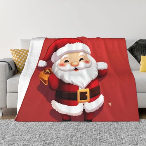 Couverture légère et chaude Père Noël en micro polaire pour lit - 2