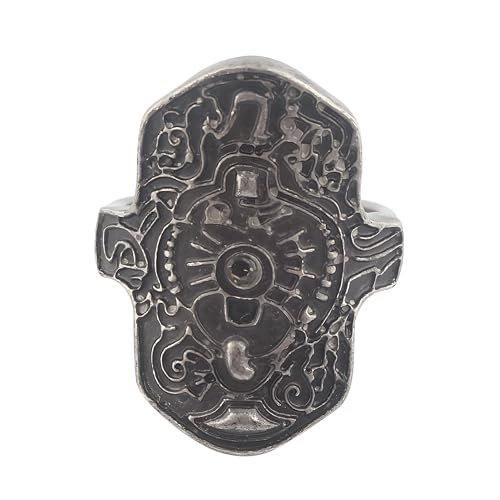 QKEOISUD Anillos de almas oscuras para hombres y mujeres, decoraciones periféricas de juego, anillos punk retro para juegos de rol, aleación de escudo oscuro, accesorio de Halloween, joyería gótica