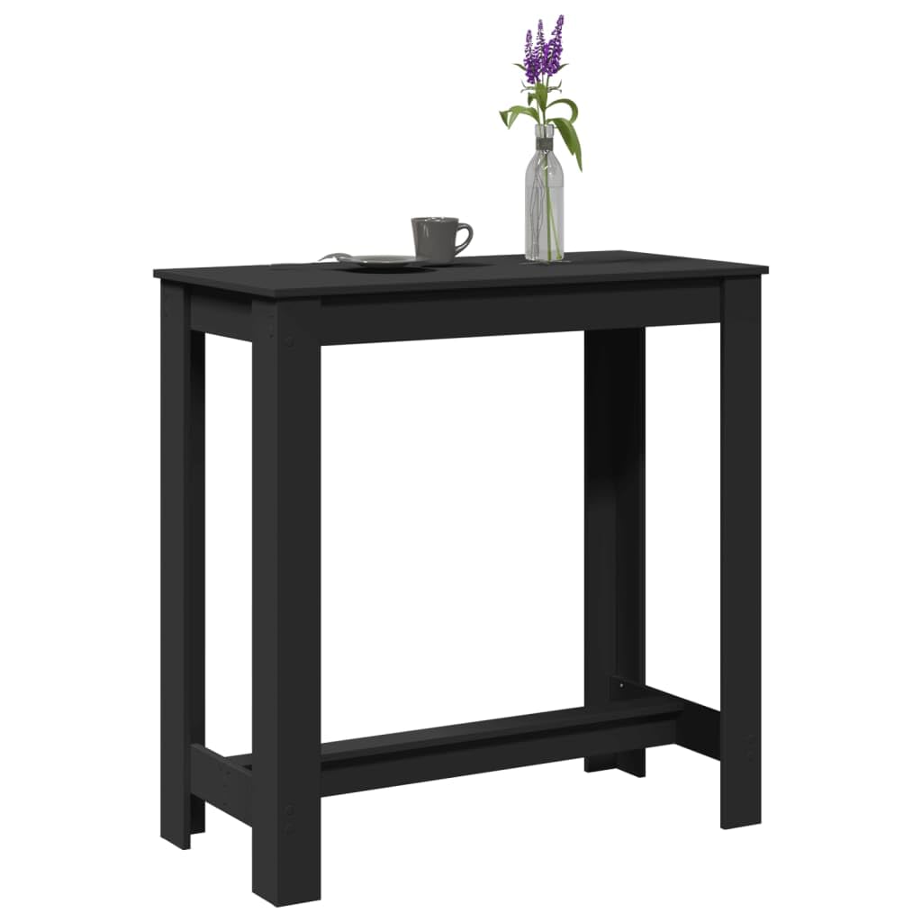 Table de Bar rectangulaire Noir 102x50x103,5 cm en Bois d'ingénierie pour Espace Cuisine Salon Salle à Manger extérieur Bureau comptoir mobilier modulable et Robuste