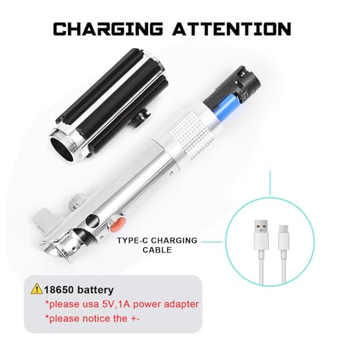 RGB Lightsaber with 12 Colors, 16 Sound Effects, and Motion Control - Premium Metal Handle and Replaceable Blade for Adults and Kids