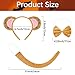 3-Piece Monkey Ears and Tail Costume Accessory Set – Includes Brown Plush Monkey Ears Headband, Bow Tie, and Tail for Halloween, Jungle-Themed Parties, Cosplay, School Plays, Animal Dress-Up Events
