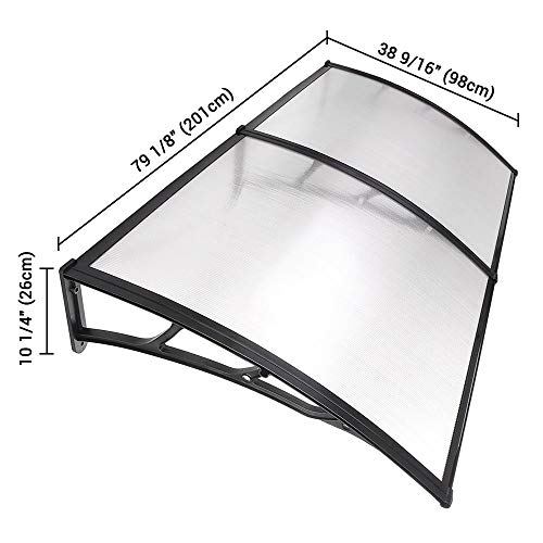 Yescom 80"X40" Door Window Outdoor Awning Patio Cover Uv Rain Protection 2 Whole Polycarbonate Hollow Sheets #TOP4