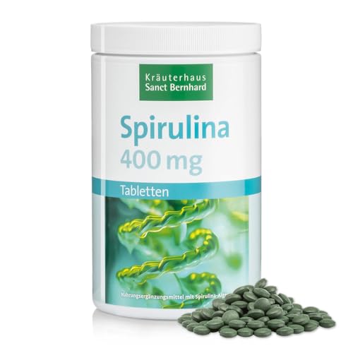 Sanct Bernhard Spirulina-Tabletten 400 mg Spirulina platensis für 5 Monate, 1350 Tabletten