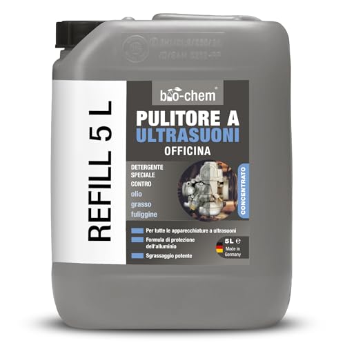 Bio-Chem - Detergente ad ultrasuoni per officina 5L concentrato - Uso professionale in officine e industrie - Prodotto per carburatori, parti meccaniche, componenti elettronici