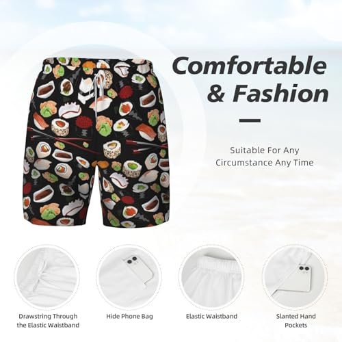 Bañadores de playa de estilo japonés con estampado negro para vacaciones 5