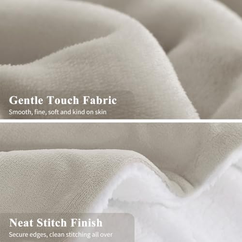 Aisbo Sherpa Kuscheldecke Flauschig 150x200 - Sofadecke, Hellbeige – Ansicht 5