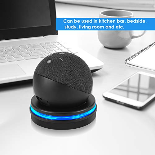 Petyoung El soporte de mesa puede ser compatible con el Echo Dot de cuarta generación. El soporte redondo se puede utilizar para la mesita de noche de la cocina, etc. (dispositivo no incluido)