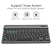 Nulaxy Rechargeable Bluetooth Keyboard with Magnetic Detachable Leather Cover, Ultra-slim Portable Keyboard for iPad iPhone Apple Phone Samsung Tablets-KM12 Black