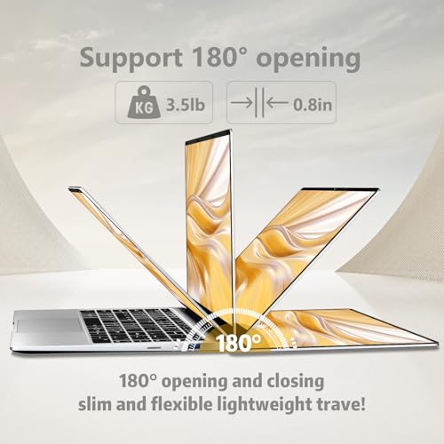 15.6 inch Laptop, Laptops with Celeron N4000, 2025 Gaming Laptop for 8GB LPDDR4 256GB SSD, IPS FHD 1920x1080, WiFi+BT4.2+Mini HDMI+TF Card Slot, Traditional Laptop Computers Convertible 180° Netbook - Image 3