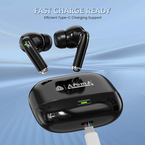 Image of AROMA TWS17 Edge - V5.4 Upto 60Hr Playtime*, ENC, Dual Paring, Fast Charging, Heavy Bass Bluetooth