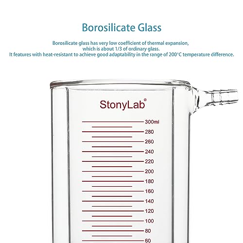 Bécher à double enveloppe en verre stonylab double couche gradué 300ml - 4