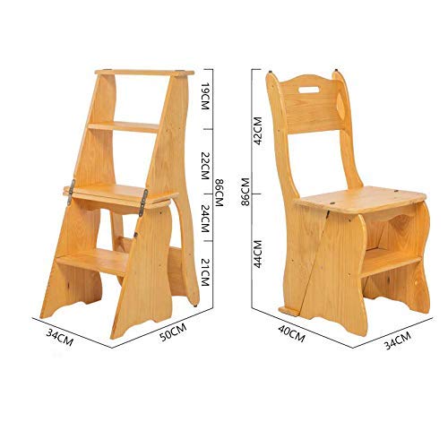 Escabeau d'échelle tabouret en bois double usage et chaise multifonctionnelle