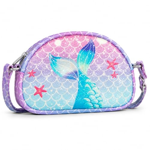 Toddler Purse for Girls Birthday Gifts for 3 4 5 6 7 8 Year Old Girls Cute Mermaid Kids Wallet Adjustable Crossbody Bag Trendy Toddler Travel Essentials