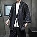 HZCX FASHION Cardigan Kimono for Men Black Silk Satin Robe Mens Lightweight Traditional Hanfu Silky Chinese Dragon Shirt(Black,Medium)