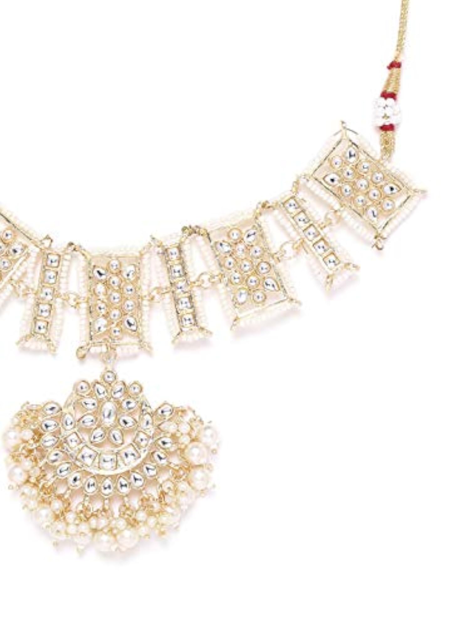 Tone Kundan Choker Necklace Set-ZPFK9645