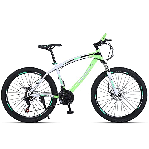 26-Zoll-Rad-Mountainbike, 21-30-Gang-Mountainbike für Herren, MTB-Fahrrad mit Doppelscheibenbremse für Frauen,Grün,21 speed