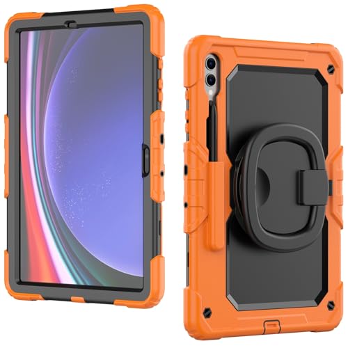 Coque Samsung Galaxy Tab S10+ silicone orange 12,5 pouces X820 protection antichoc intégrale avec film