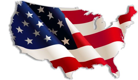 Classic Biker Gear American Flag Vinyl Decals - Indoor Home, Car or Truck Use for Windshield, Rear Window, or Glass - Small, Custom Graphic with Vivid Colors - 3x5 in. (3-Pack)