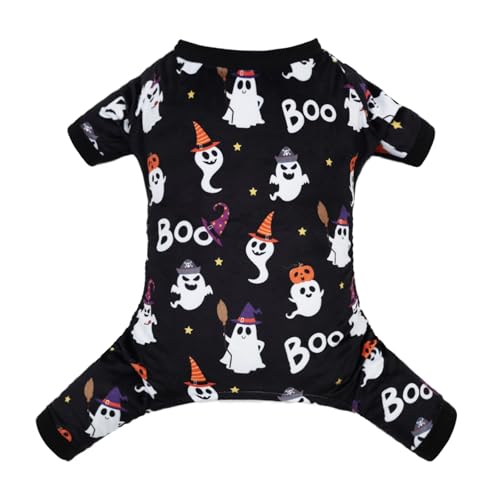 CuteBone Fleece Dog Halloween Pajamas Clothes Puppy Jammies Pet Apparel Cat Onesie for Chihuahua Yorkie Frenchies P305S