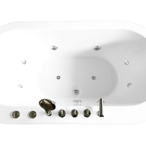 Łazienka Włochy Wolnostojąca wanna z hydromasażem 185x95 10 dyszy biały lub czarny I