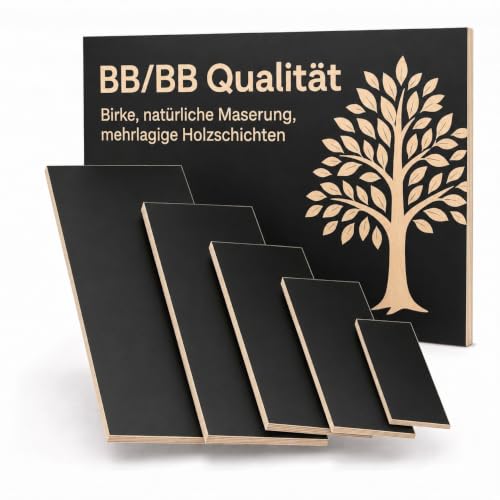 AUPROTEC 30x30 cm Multiplex Holzplatte aus Birke | schwarz | 18mm