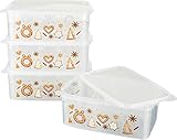 Photo Gallery mirahome contenitori di biscotti set di 4 rettangolare 2.5l transparent disegno panpepato Photo Gallery mirahome contenitori di biscotti set di 4 rettangolare 2.5l transparent disegno panpepato