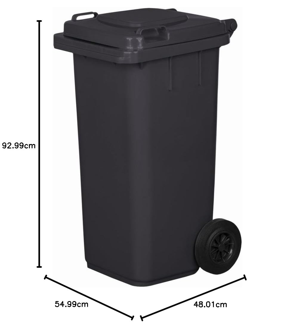 JESTIC Pojemnik na odpady, 120 l, ciche koła z pełnej gumy, nowy (brązowy)