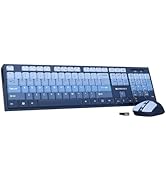 Zebronics Wireless Keyboard &amp; Mouse Combo, 104 UV-Printed Keys, ₹ Key, 12 Multimedia Keys, Retrac...