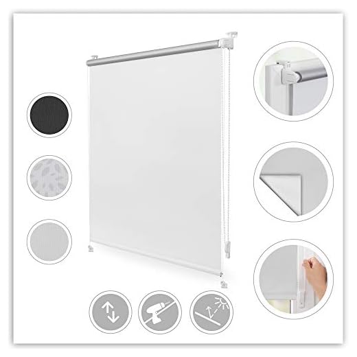 Lichtblick Verdunklungsrollo ohne Bohren Thermorollo Klemmfix Hitzeschutz Sichtschutz Wandmontage Deckenmontage Rollo für Fenster Weiß, 60 cm x 150 cm (B x L)