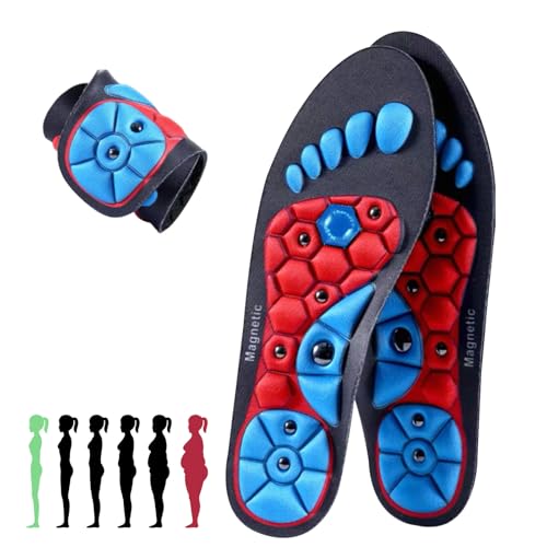 Homshsjhkis Einlegesohlen Herren, Schuheinlagen, Akupressur Einlagen, Magnetische Damen Herren Fußgewölbestütze für Arbeitsschuhe Plantarfasziiti, Einlagen Plattfuß und Verteilt Fußdruck, Größe 40-43