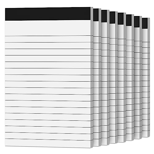 Image of 8 Pack Note Pads 4x6 Inch Paper of White Small Notepads for Work Study Lined Memo Pads Mini Pocket Notepad 4'' x 6'' Narrow Ruled Small Notebook Pads of Paper Refills for Office School Home Supplies