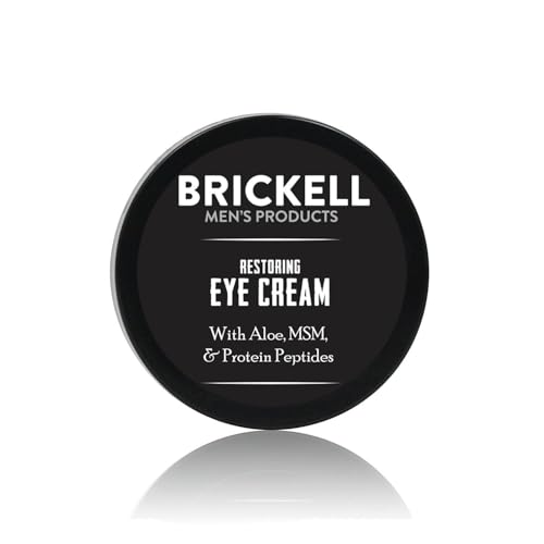 Brickell Men’s Restoring Under Eye Cream for Men, Natural and Organic Anti Aging Eye Balm To Reduce Puffiness, Wrinkles, Dark Circles, Crows Feet and Under Eye Bags, 0.5 Ounce, Unscented