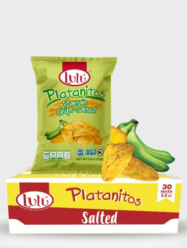Lulu Salted Plantain Chips - Whole 30 - Plantains Chips - Whole 30 Snacks - Healthy Snack - Bulk Chips - Plantain Chips Lightly Salted - Organic Plantain Chips - Box Of Chips #TOP30