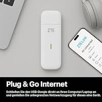 ZTE MF833, CAT4/4G USB-Dongle, entsperrt, kostengünstiges Reisen, Business-WLAN, perfekt für Streaming, Gaming, Browsing, unterstützt Multi-Band-Konfiguration, 2 Jahre Garantie und kostenlose – Ansicht 5
